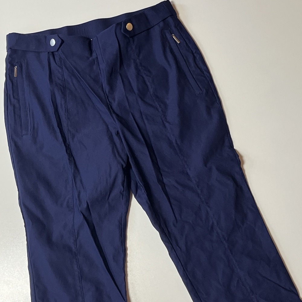 Wynne Collection Pull On Pants Size 16 Navy‎ Soft Rayon Blend Minimalist Stretch